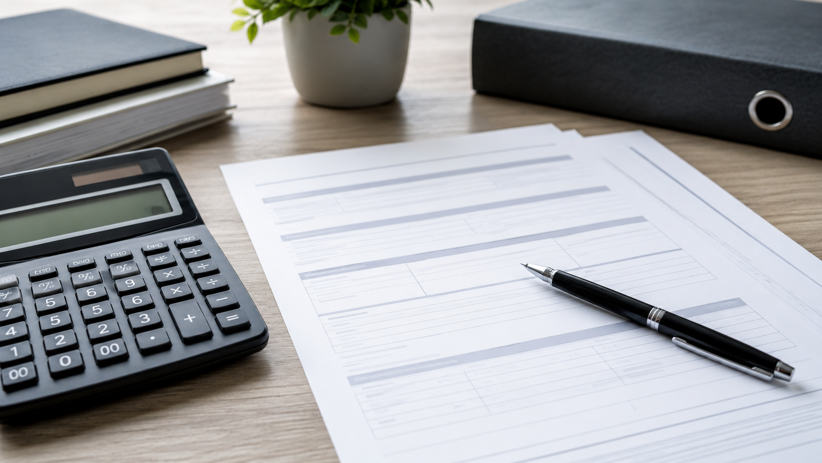 Ambiente de trabalho minimalista e organizado representando parcelamento de dívida em execução fiscal
