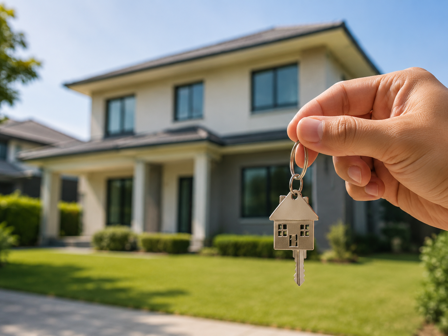 Chave de casa em mãos ao sol representando venda de imóvel antes do fim do inventário